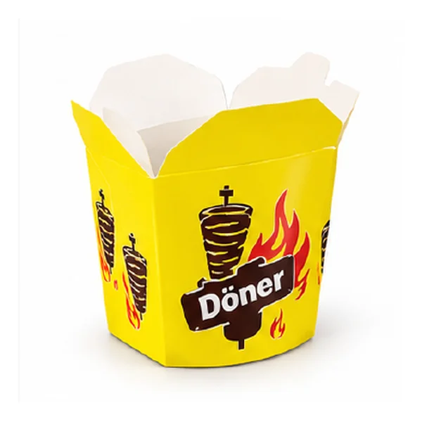 Boîtes kebab jaunes XXL 32 oz