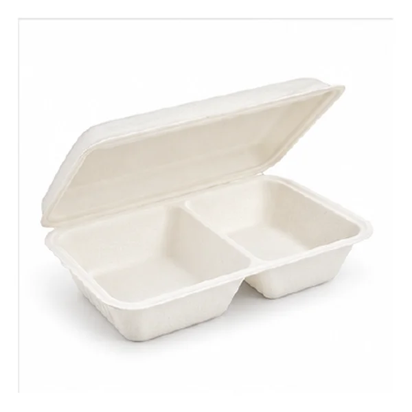 Boîtes repas bagasse, 2 compartiments