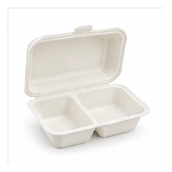 Boîtes menu bagasse, 2 compartiments