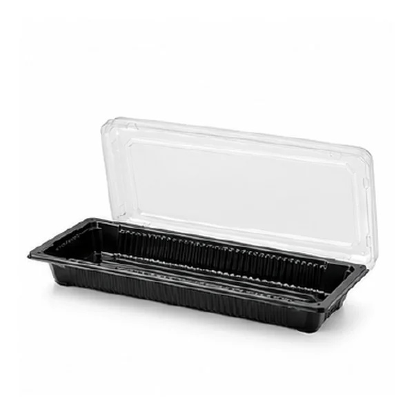 Barquettes sushi noires HP02, 222 × 92,5 × 22 mm, Combi