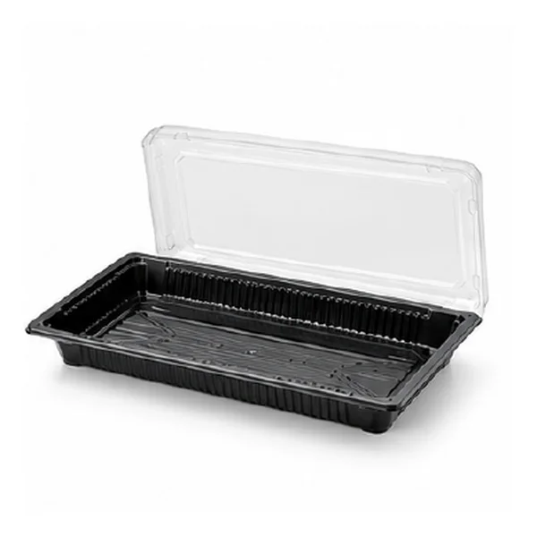 Barquettes sushi noires HP07, 216 × 135 mm, Combi