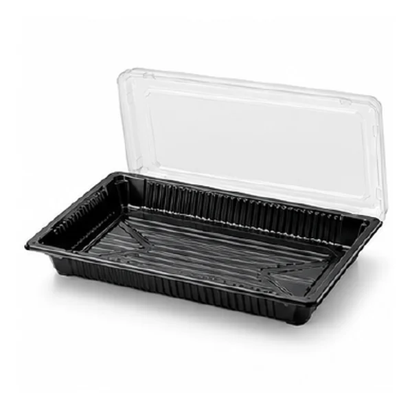 Barquettes sushi noires HP11, 259 × 186,5 × 23,5 mm, Combi