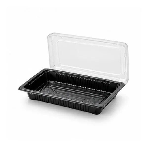 Barquettes sushi noires 1100, 140 × 80 × 22 mm, Combi